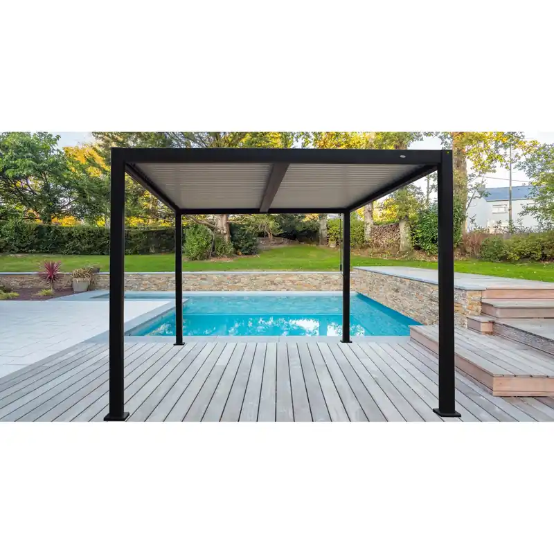 Betaalbaar Pergola bioclimatica in alluminio Solanum Plus 300x400xH240 cm antracite