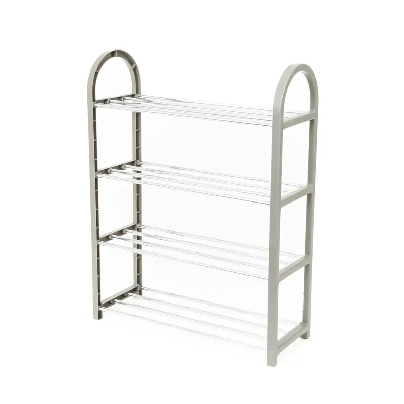 Speciale Aanbieding Scarpiera 4 livelli in metallo e plastica 49,5x18,4xH65 cm