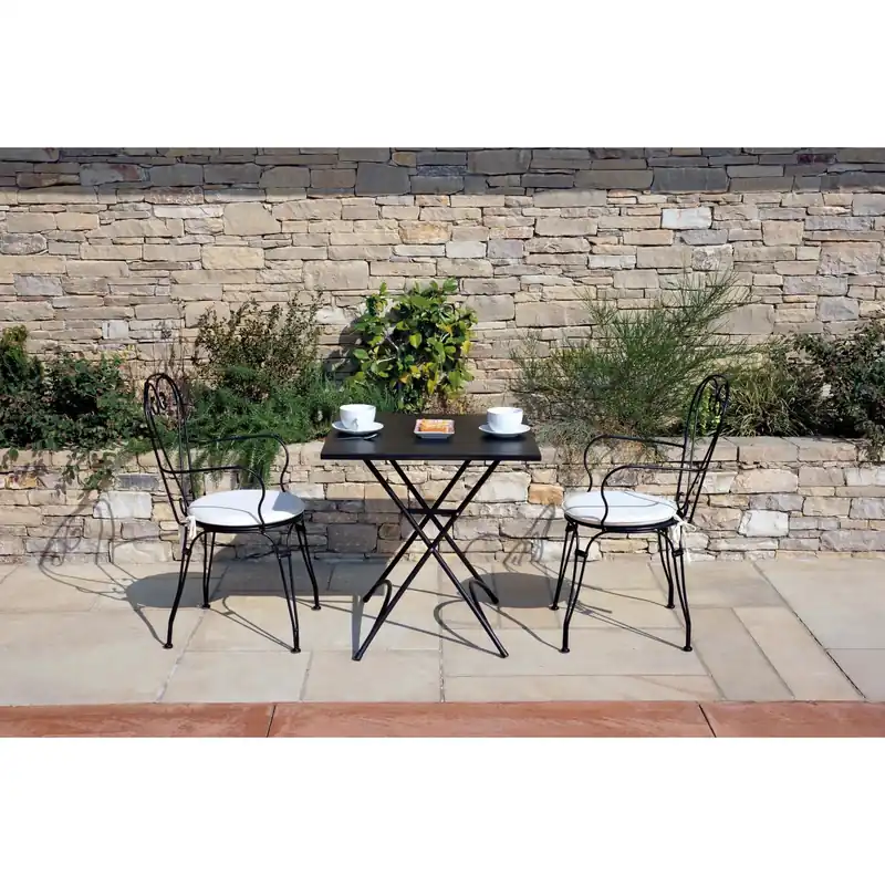 Tavolo pieghevole da giardino in ferro nero 70x70 cm Populair