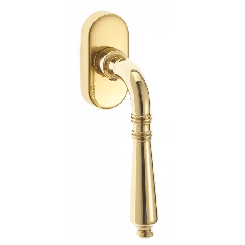 Maniglia per finestra Martellina DK modello dieci ottone lucido Nieuw