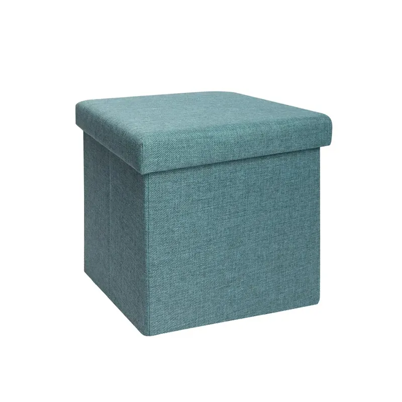 Hete Deal Pouf contenitore pieghevole tessuto verde 38x38 cm