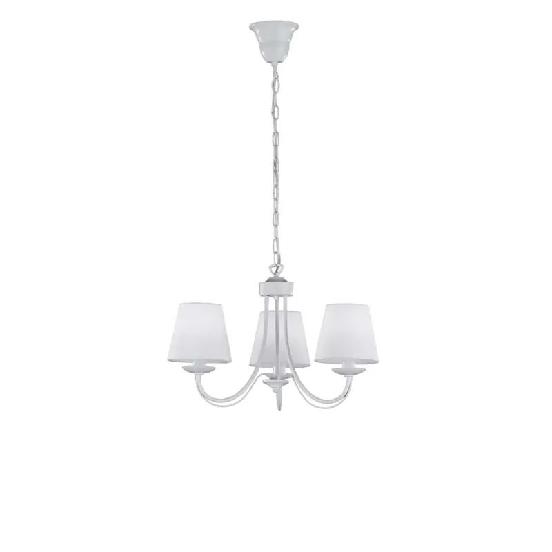 Lampadario a sospensione Cortez 3 luci bianco in metallo Ø 45x150 cm Populair