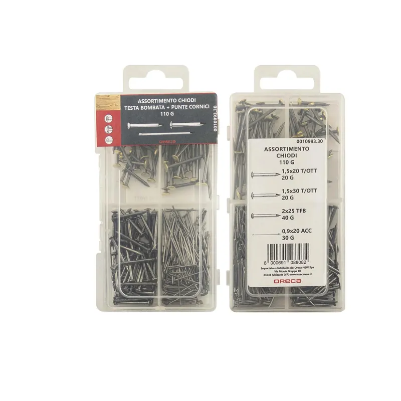 Assortimento chiodi testa bombata/fresata bombata/punte cornici 110 g Laatste Versie