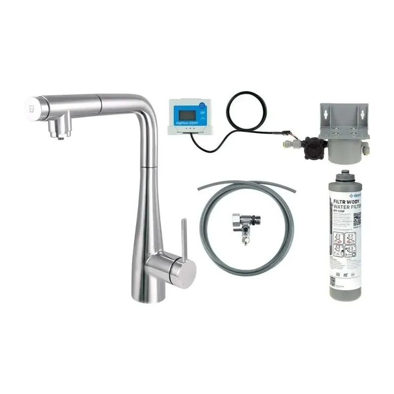 Lage Kosten Rubinetto cucina Idrostile bocca estraibile filtro grigio