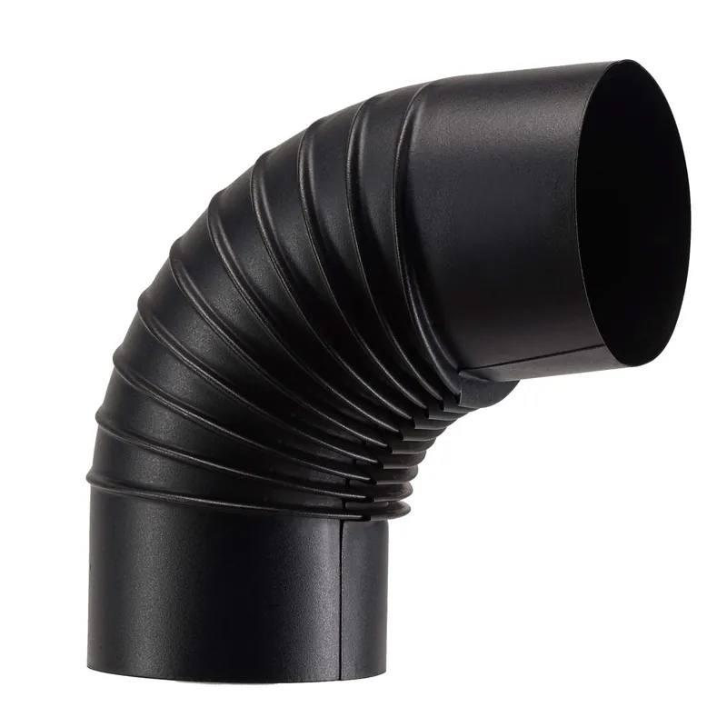 Bestel Nu Tubo curva porcellanata pieghettata nero opaco 90° Ø 15 cm