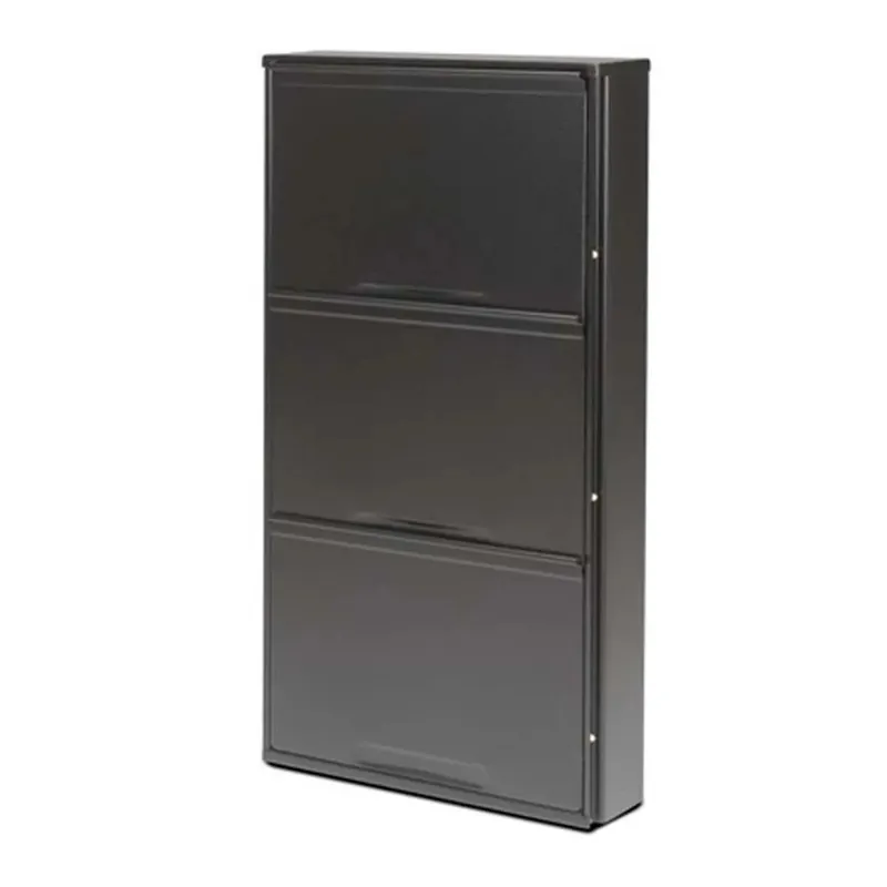 Must-Have Scarpiera in acciaio 3 ante nero 50x14x104 cm