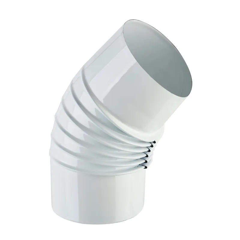 Aanbieding Tubo curva porcellanata pieghettata bianco 45° Ø 12 cm