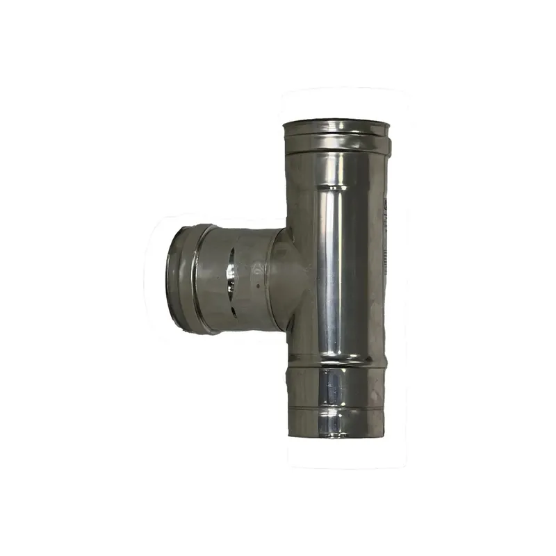 Raccordo canna fumaria a T da 90° doppia parete inox F Ø 80 mm Betaalbaar