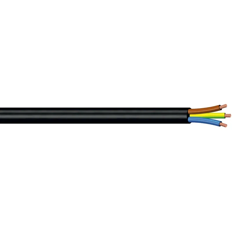 Cavo H03VV-F 3x0,75 mm² 10 m nero Weekendaanbieding