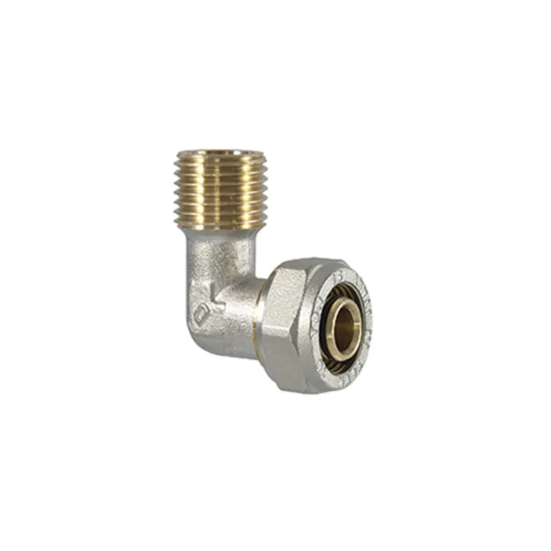 Raccordo gomito maschio per multistrato a stringere 1/2" x 16mm Op = Op
