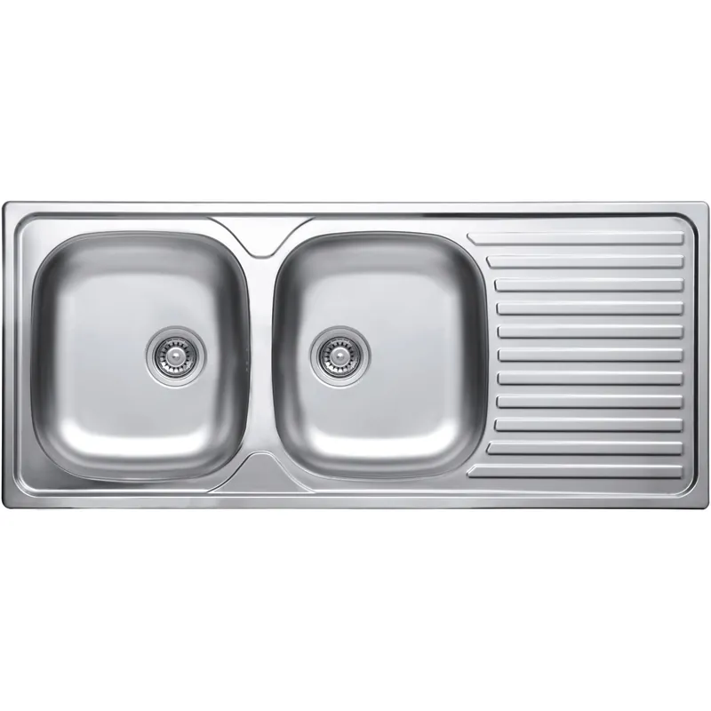 Lavello da incasso 2 vasche sx 116 cm inox Meest Verkocht