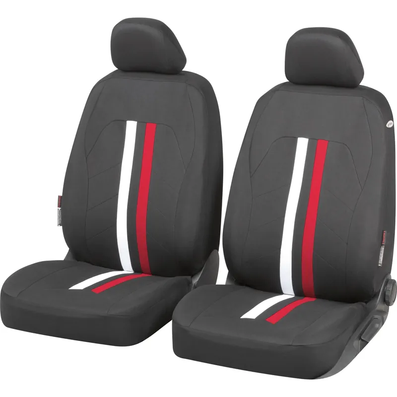 Coprisedili auto nero con striscia bianca e rossa 8 pezzi Dagaanbieding