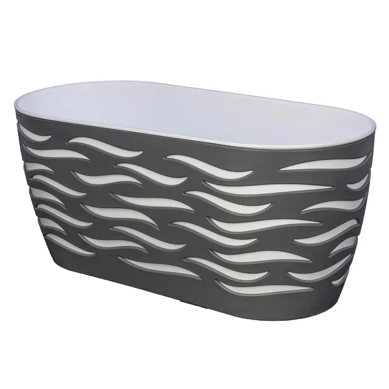 Cassetta portafiori Sahara Duo 15,6x34,7x16,7 cm antracite/platino Lage Prijs