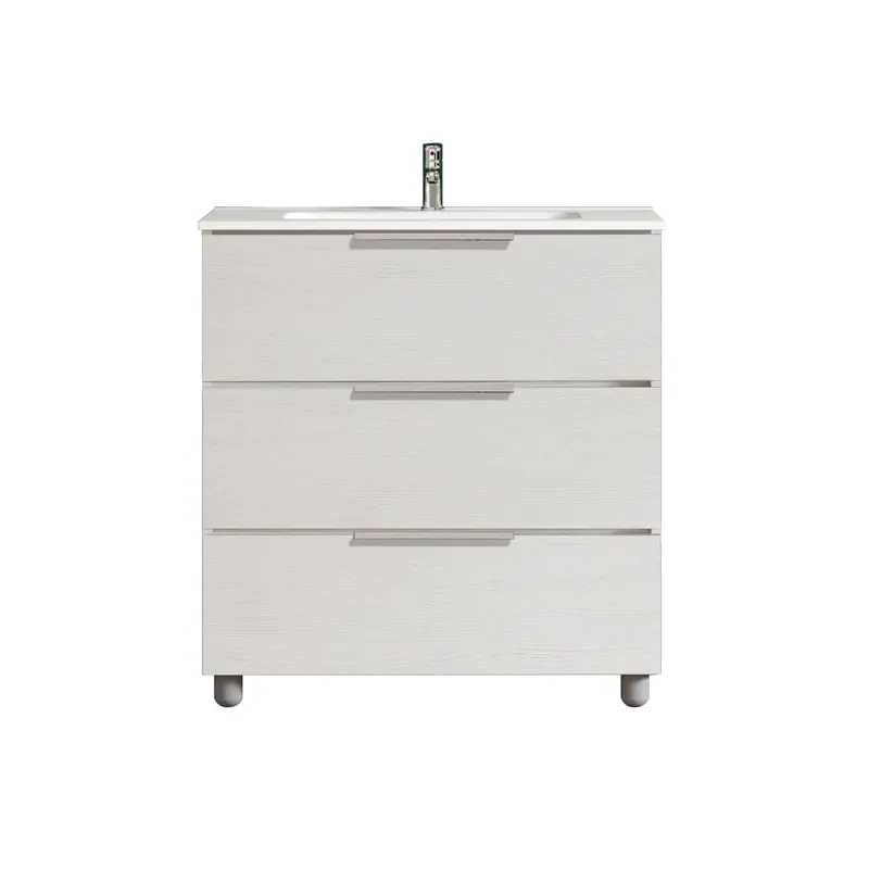 Mobile bagno base lavabo a terra Chloe 79x79x45,5 cm bianco frassino Veilige Betaling