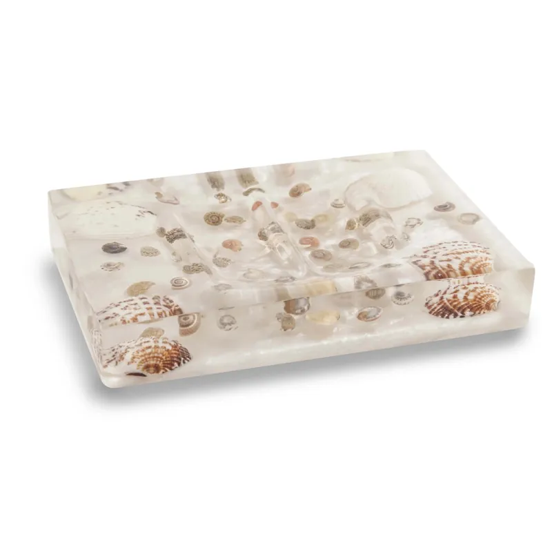Portasapone bagno bianco in resina Caribe Beperkte Voorraad
