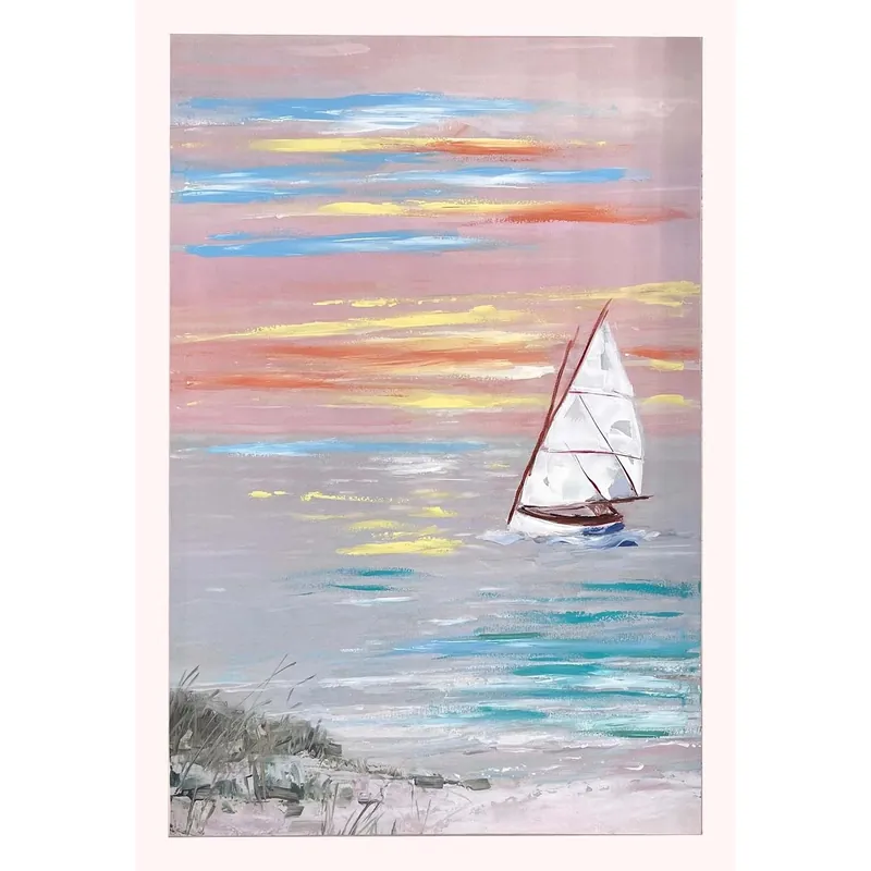 Koopje Canvas stampato Dipinto Tramonto 60x90 cm