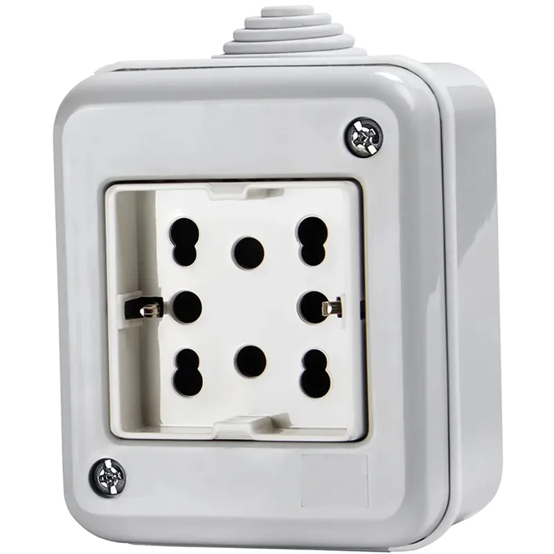 Contenitore 2 moduli 4BOX con 1 presa tedesca e 2 bipasso IP40 Goedkoop