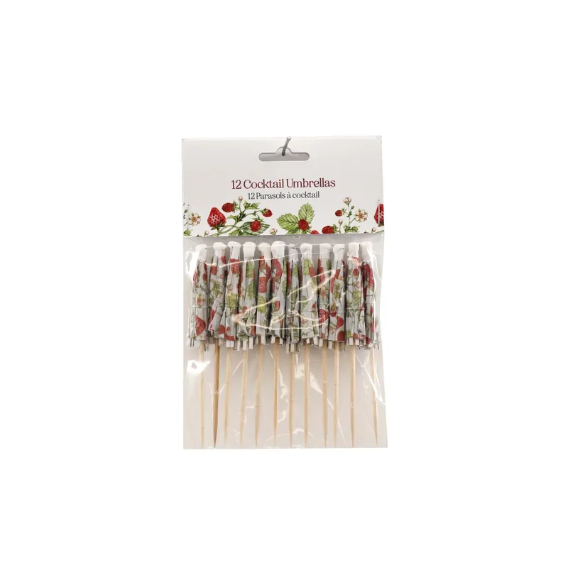 Speciale Aanbieding Ombrellini da cocktail a fragola per drink confezione da 12