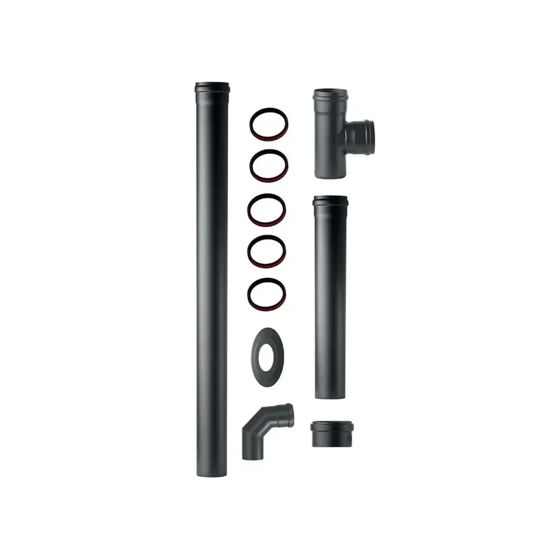 Kit per installazione stufa a pellet Ø 80 mm nero metallico Goedkoop