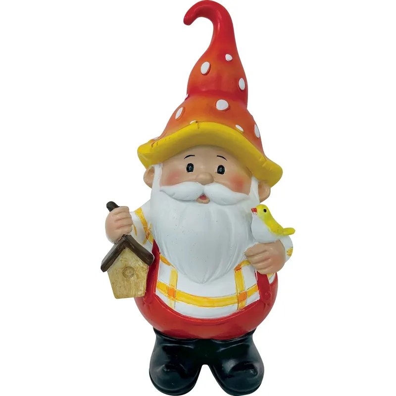 Gnomo da giardino con casetta 11x9x20 cm rosso Speciale Aanbieding