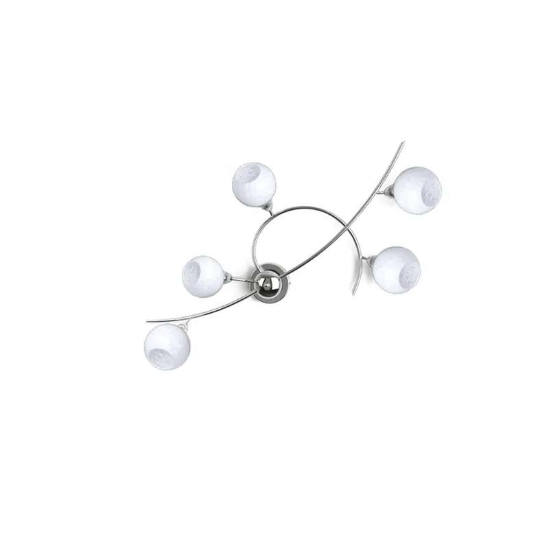Merkproduct Plafoniera Bolle 5 luci 15x102x60 cm bianco-cromo