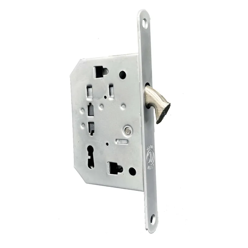 Bestel Nu Serratura con gancio e chiave piegata con finitura argento e entrata 50 mm
