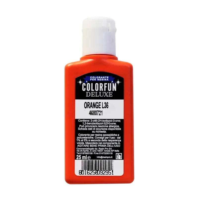 Colorante per resine epossidiche Colorfun Deluxe arancione 25 ml Shop Nu