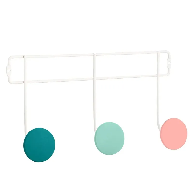 Appendiabiti metallo bianco opaco 3 pomoli colorazione 3 Premium