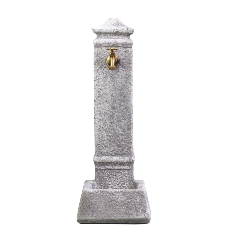 Fontana da giardino Isernia in cemento grigio H 75 cm Populair
