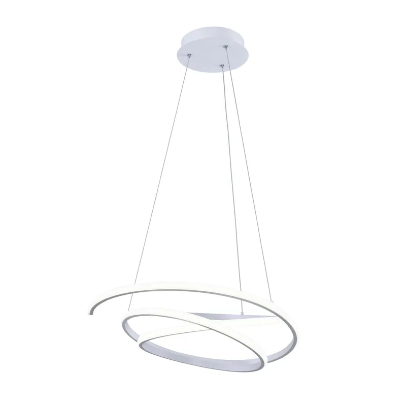 Lampadario a sospensione Kiley LED Bianco Neutro alluminio silicone Ø 50x120 cm Direct Beschikbaar