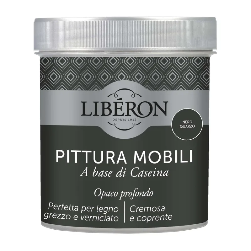 Op = Op Pittura Mobili a base di Caseina Nero quarzo 0,5 l