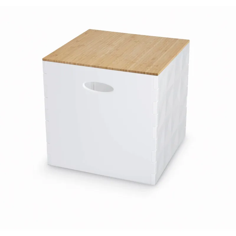 Direct Beschikbaar Contenitore in plastica Crystal Box 30,5x31x31 cm bianco