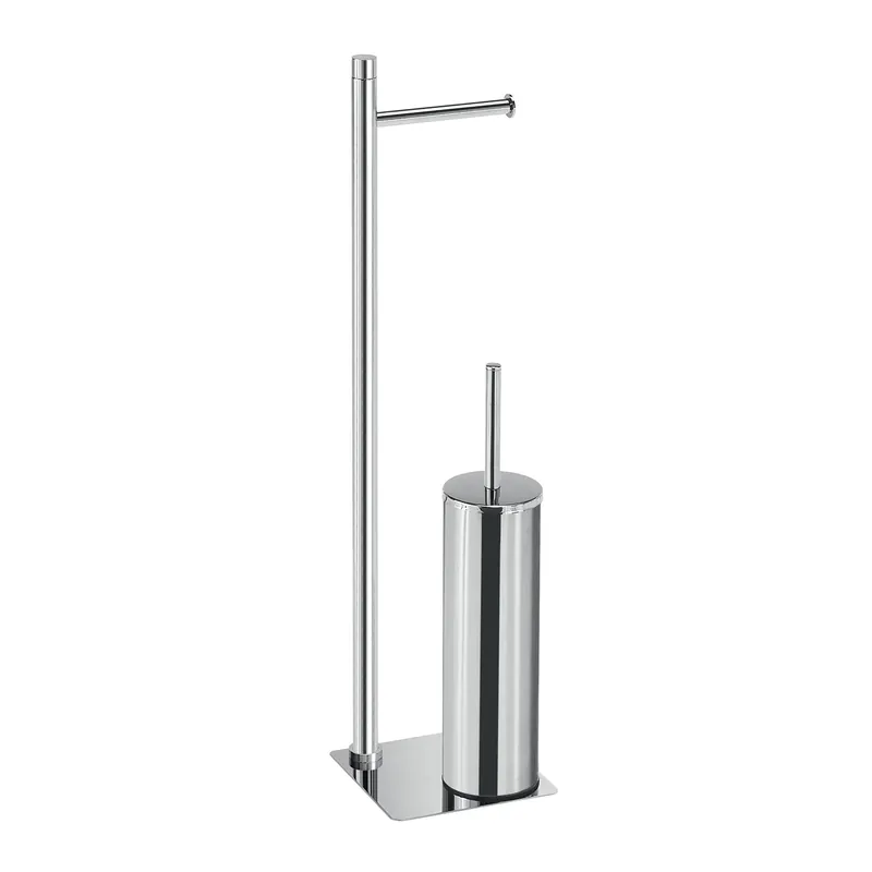 Beperkte Voorraad Piantana portarotolo e portascopino bagno Trilly H 63 cm cromato