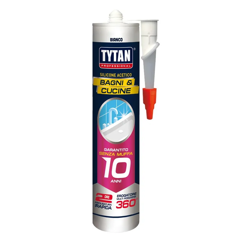 Silicone Acetico Bagni & Cucine Tytan antimuffa bianco 280 ml Goedkoop