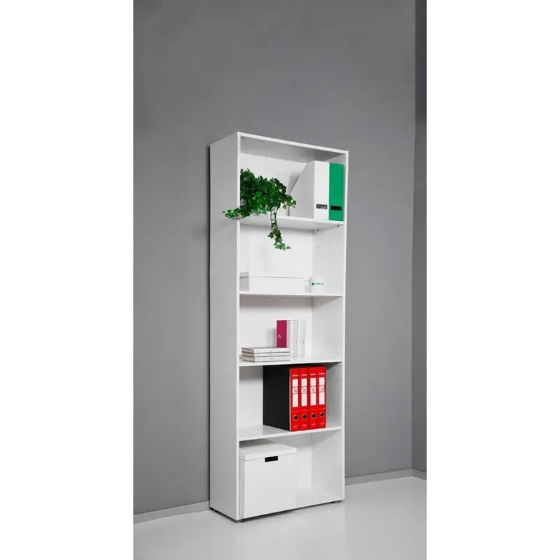 Liberia 5 vani in truciolare 200x69x35 cm bianco Bestel Nu