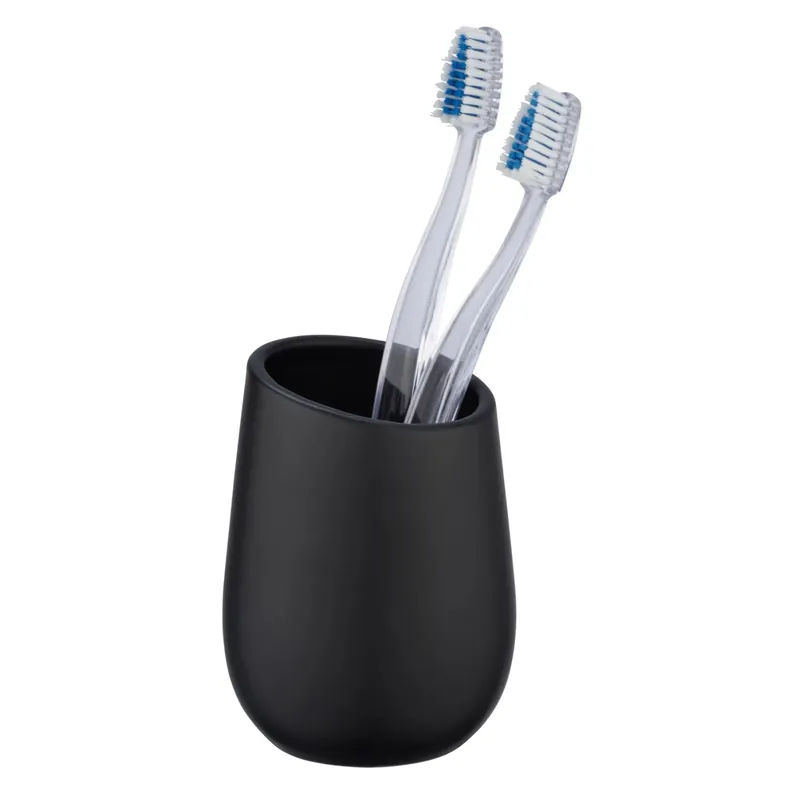 Portaspazzolini Wenko Badi in ceramica nero Exclusieve Aanbieding