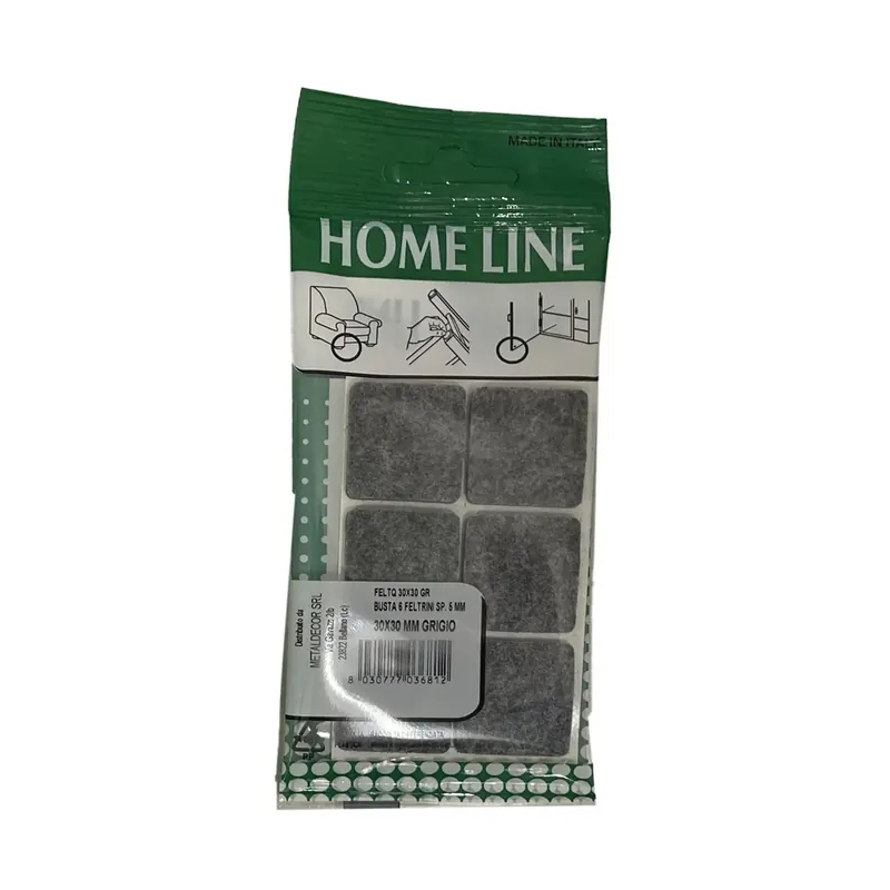 Snelle Levering Feltrini autoadesivi 30 x 30 x 5 mm grigio busta da 6 pezzi