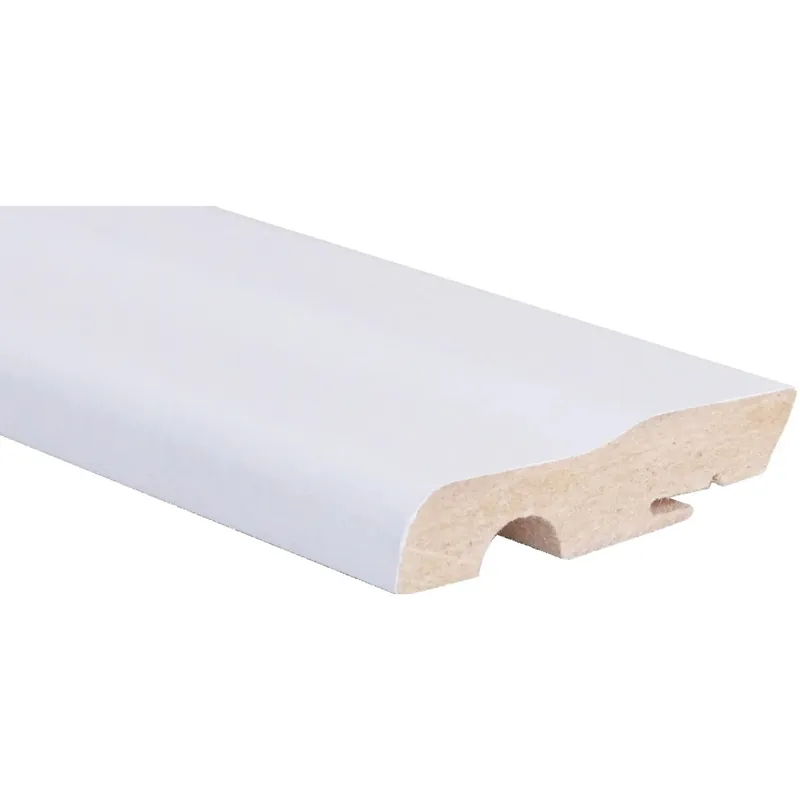 Battiscopa in MDF con passacavo rivestito bianco H 7 cm Betrouwbaar