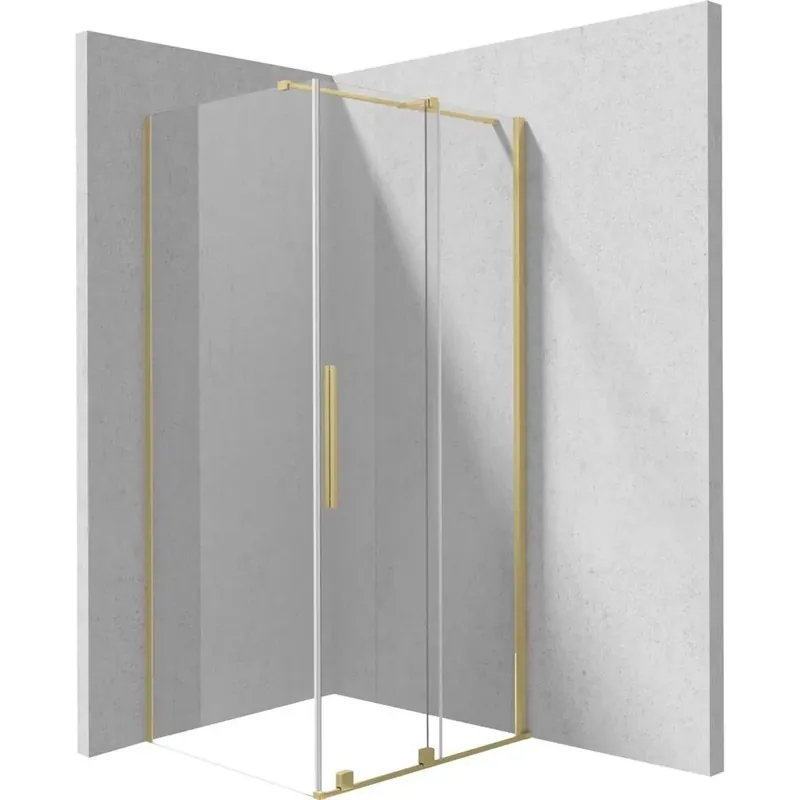 Cabina doccia rettangolare Cabaiguán Idrostile vetro 6 mm 1200x1950 mm oro Snelle Levering