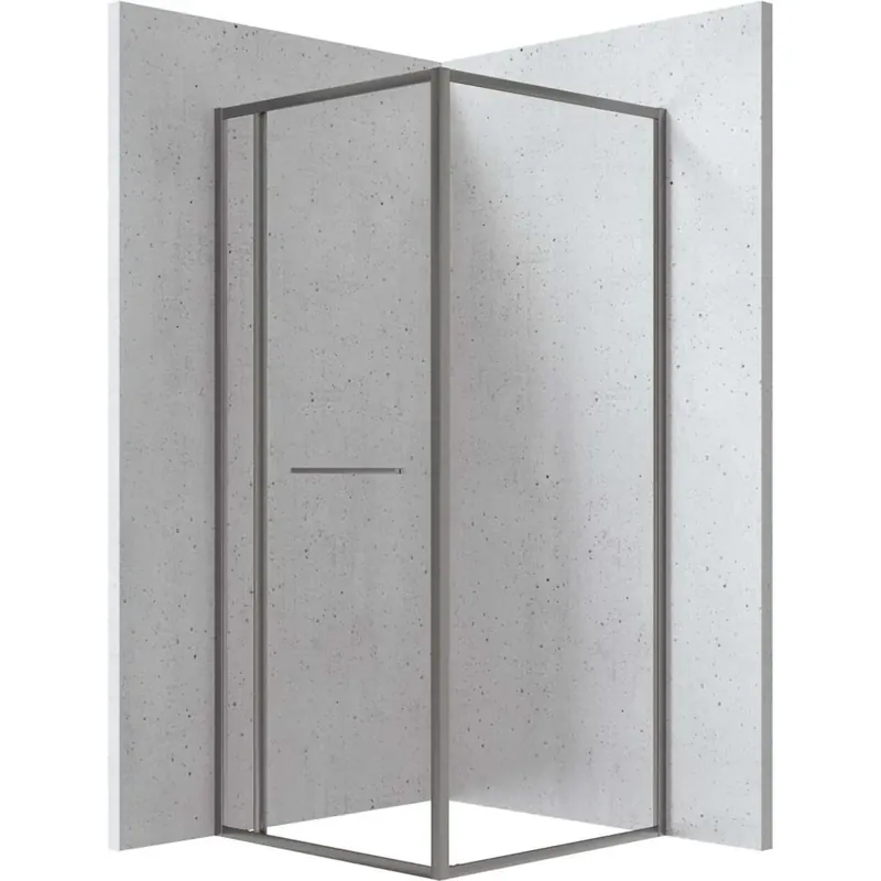 Laatste Kans Cabina doccia quadrata Placetas Idrostile vetro trasparente 800x2000 mm titanio