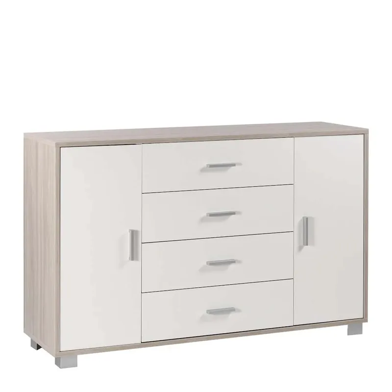 Mobile cassettiera in kit Sarmog 4 cassetti 112x70x41 cm olmo chiaro-bian Populair