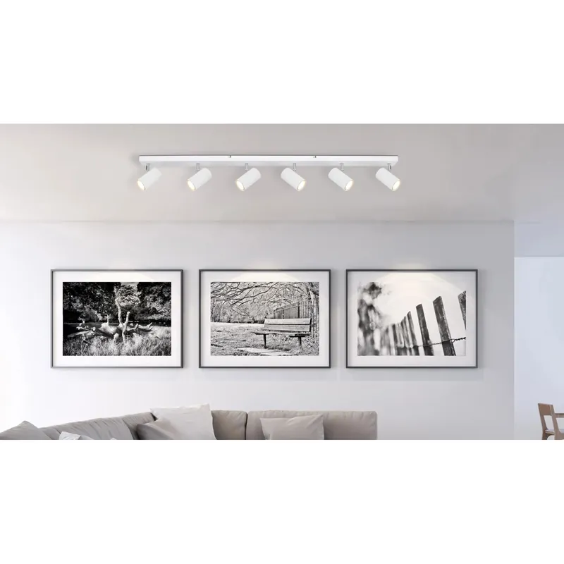 Faretto Globo Robby a 6 luci bianco 1150x60x120 mm Merkproduct