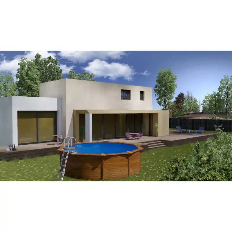 Piscina fuori terra rigida in acciaio legno Gre Ø 300 x H 120 cm Nu Kopen