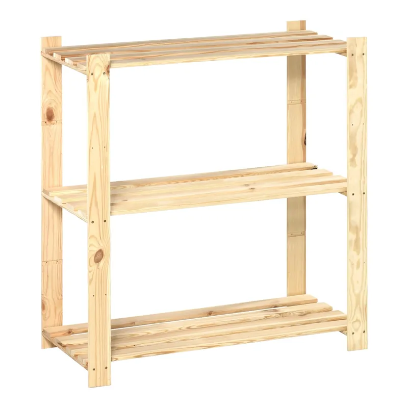 Scaffale in legno 3 ripiani 91x85x40 cm 25 kg/ripiano Uitverkoop