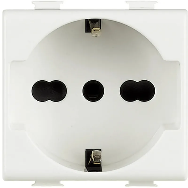 Presa standard tedesco e bipasso BTicino Matix 10/16 A 250 V ac 2 moduli bianco Favoriet
