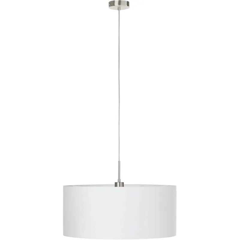 Lampada a sospensione Eglo Pasteri 1 luce bianco nichel opaco 60W Ø 530mm Express Levering