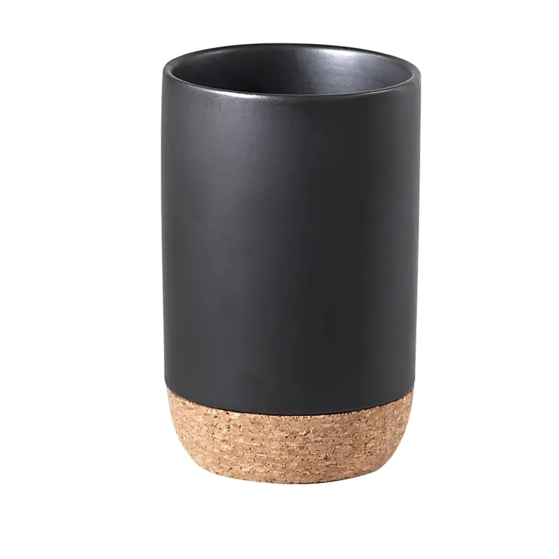 Portaspazzolini Ilary in ceramica nero opaco Aanbieding