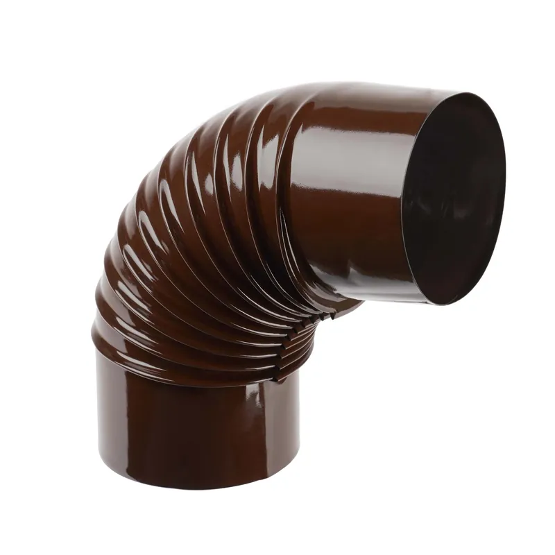 Dagaanbieding Tubo curva porcellanata pieghettata marrone 90° Ø 13 cm