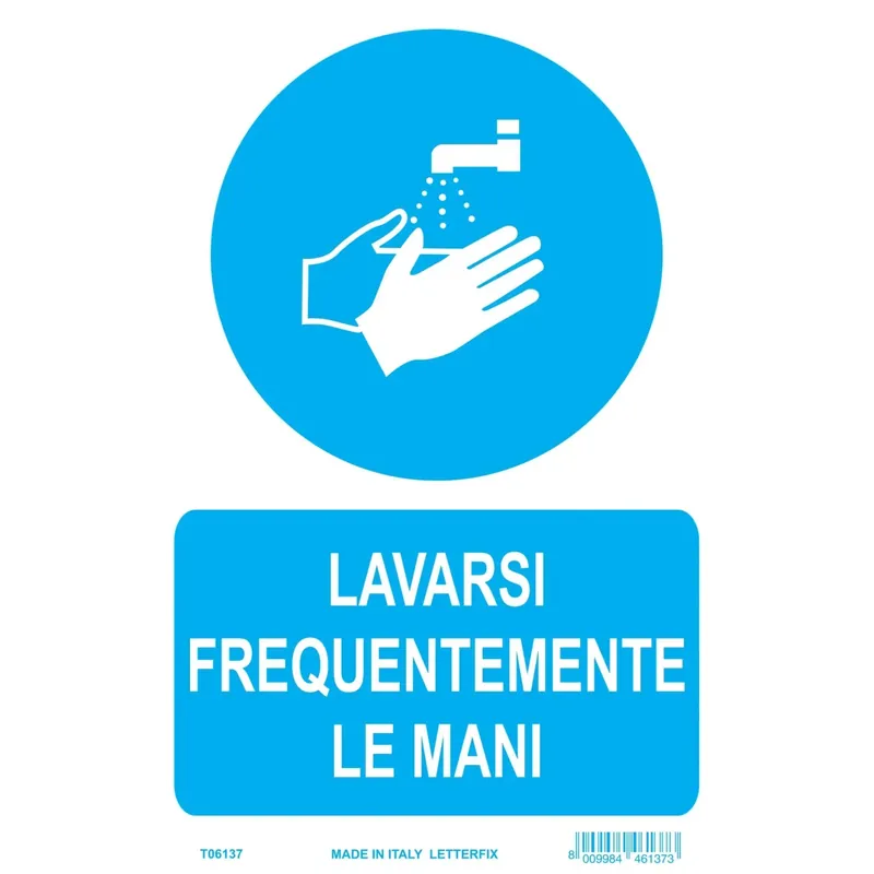 Beperkt Aanbod Targa Covid "Lavarsi le mani" 20 x 30 cm