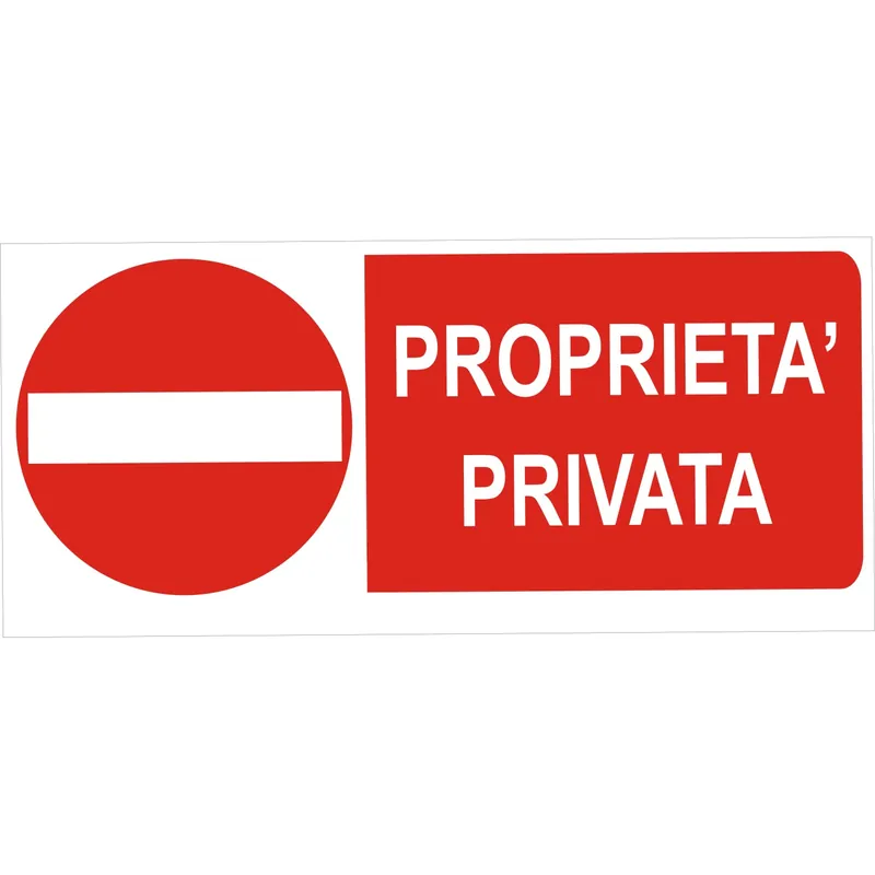 Segnale di divieto "Proprietà privata" 31 x 14 cm Weekendaanbieding